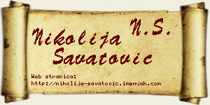 Nikolija Savatović vizit kartica